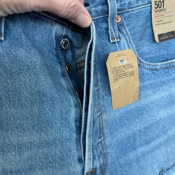 Levi's 501 Distressed Denim Shorts Size 31 NWT - Picture 4 of 8